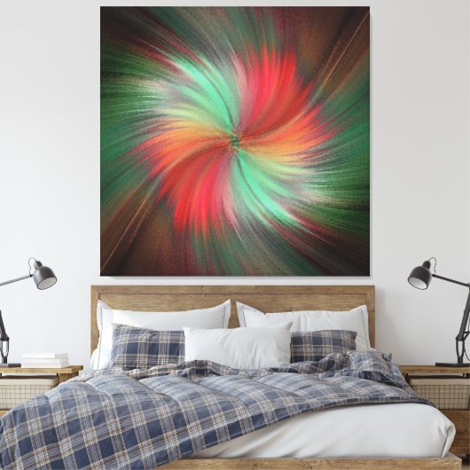 Grote Friggin Swirl Stretched Canvas Print (Insitu (Slaapkamer))