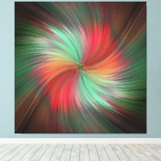 Grote Friggin Swirl Stretched Canvas Print (Insitu (Houten vloer))