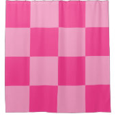 Grote Fuchsia Roze Checkers Douchegordijn (Voorkant)