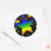 Grote funky regenboog ster polka dot stickers (Envelop)