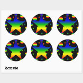 Grote funky regenboog ster polka dot stickers (Vel)