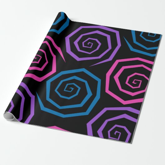 Grote Funky Swirls Cadeaupapier (Uitgerold)