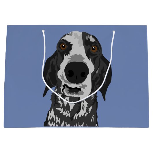 Grote Funny Face Coonhound Gift Bag Large Cadeautasje (Voorkant)