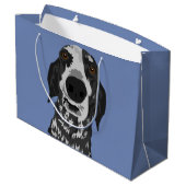 Grote Funny Face Coonhound Gift Bag Large Cadeautasje (Achterkant Gekanteld)