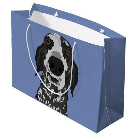 Grote Funny Face Coonhound Gift Bag Large Cadeautasje (Achterkant Gekanteld)