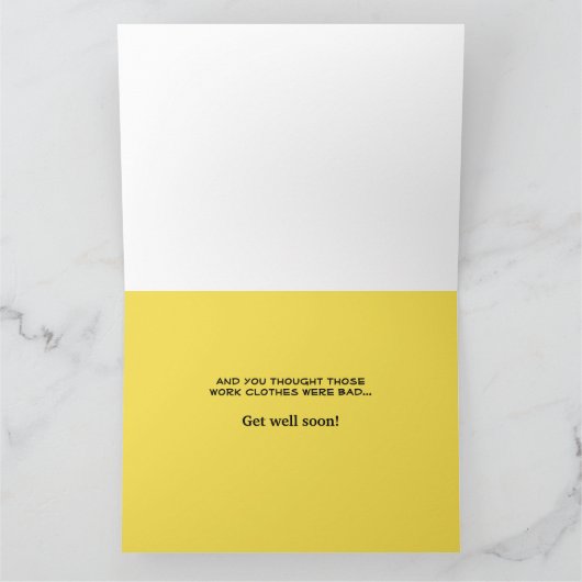 Grote Funny Get Well Kaart voor baas of collega (Binnen)