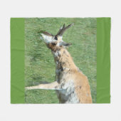 Grote Gaffelbokkenram Grazend Fleece Deken (Voorkant (Horizontaal))