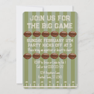 Grote Game Bowl Game Groen Football Field Party Kaart