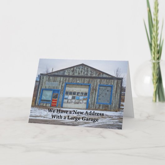 Grote garage - Funny Change of Address Aankondiging (Voorkant)