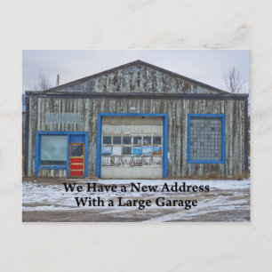 Grote garage - Funny Change of Address Aankondigingskaart