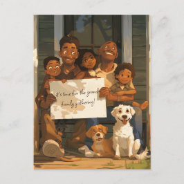 Grote gastvrije familie briefkaart