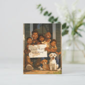 Grote gastvrije familie briefkaart (Staand voorkant)