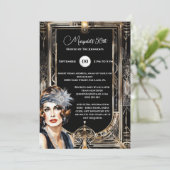 Grote Gatsby 1920's flapper art deco thema Kaart (Staand voorkant)