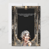 Grote Gatsby 1920's flapper art deco thema Kaart (Achterkant)
