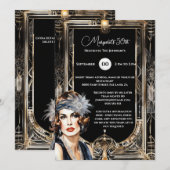 Grote Gatsby 1920's flapper art deco thema Kaart (Voorkant / Achterkant)