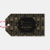 Grote Gatsby 1920s-rituelen van 20s Kunst Deco Wed Cadeaulabel (Achterkant Horizontaal)
