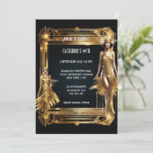 Grote gatsby 1920's thema flapper meisjes verjaard kaart (Staand voorkant)