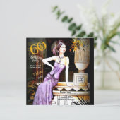 Grote Gatsby Art Deco 60ste Verjaardagsfeest Kaart (Staand voorkant)