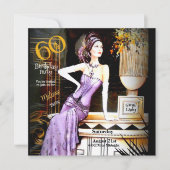 Grote Gatsby Art Deco 60ste Verjaardagsfeest Kaart (Voorkant)