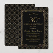 Grote Gatsby  Art Deco Birthday Party Kaart (Voorkant / Achterkant)