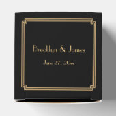 Grote Gatsby Art Deco Black Wedding Favor Boxes Bedankdoosjes (Bovenkant)