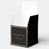 Grote Gatsby Art Deco Black Wedding Favor Boxes Bedankdoosjes (Geopend)