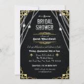 Grote Gatsby Art Deco Bridal Shower Uitnodiging (Voorkant)