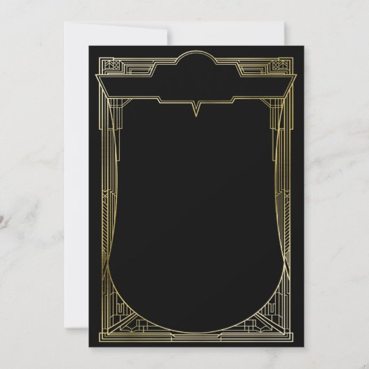 Grote Gatsby Art Deco Bridal Shower Uitnodiging (Achterkant)