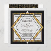 Grote Gatsby Art Deco Engagement Party voor 20-plu Kaart (Voorkant / Achterkant)