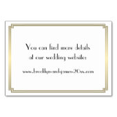Grote Gatsby Art Deco Gold Wedding Accommodatie Kaart (Achterkant)