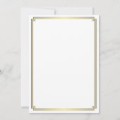 Grote Gatsby Art Deco Gold White Wedding Invites Kaart (Achterkant)