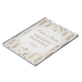 Grote Gatsby Art Deco Gold White Wedding Planner Notitieboek (Linkerzijde)