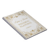 Grote Gatsby Art Deco Gold White Wedding Planner Notitieboek (Rechterzijde)