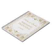 Grote Gatsby Art Deco Gold White Wedding Planner Notitieboek (Linkerzijde)