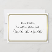 Grote Gatsby Art Deco Huwelijksrepetitie Uitnodigi Kaart (Achterkant)