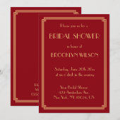 Grote Gatsby Art Deco Red Bridal Shower Kaart (Voorkant / Achterkant)