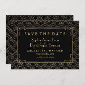Grote Gatsby  Art Deco Save the Date (Voorkant / Achterkant)