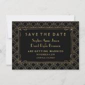 Grote Gatsby  Art Deco Save the Date (Voorkant)
