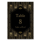 Grote Gatsby Art Deco TABEL NUMBER 2010-RIJK Kaart (Achterkant)