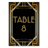 Grote Gatsby Art Deco Table Number Kaarten (Voorkant)