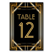 Grote Gatsby Art Deco Table Number Kaarten (Achterkant)