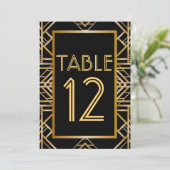 Grote Gatsby Art Deco Tafel Nummer Kaarten (Staand voorkant)