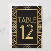 Grote Gatsby Art Deco Tafel Nummer Kaarten (Achterkant)