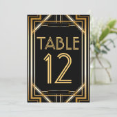Grote Gatsby Art Deco Tafel Nummer Kaarten (Staand voorkant)