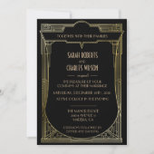 Grote Gatsby Art Deco Trouw Uitnodiging (Voorkant)