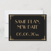 Grote Gatsby Art Deco Trouwde Same Plan Nieuwe Dat Save The Date (Voorkant)