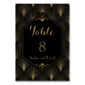 Grote Gatsby Art Deco Trouwtafel NUMMER Kaart (Voorkant)