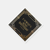 Grote Gatsby Art Deco Verjaardag Gepersonaliseerd  Servet (Hoek)