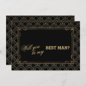 Grote Gatsby  Art Deco Wedding BEST MAN Kaart (Voorkant / Achterkant)