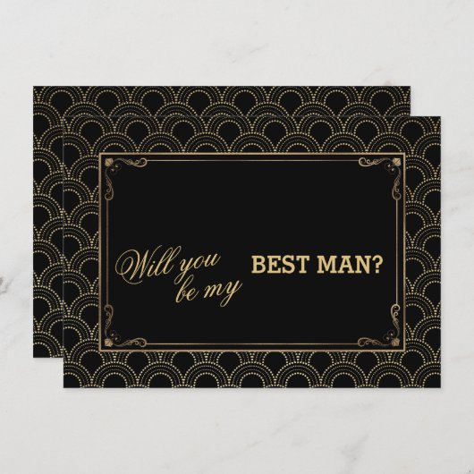 Grote Gatsby  Art Deco Wedding BEST MAN Kaart (Voorkant / Achterkant)